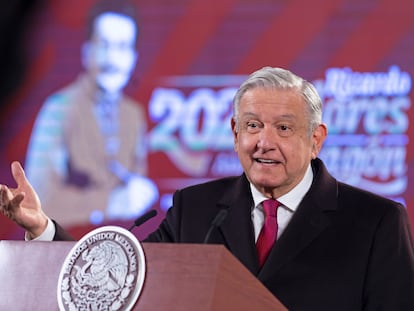 El presidente de México, Andrés Manuel López Obrador, en su conferencia de prensa de este lunes.