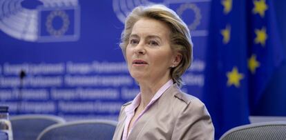 La presidenta de la Comisión, Ursula von der Leyen, ayer en Bruselas.