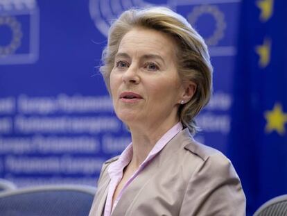 La presidenta de la Comisión, Ursula von der Leyen, ayer en Bruselas.