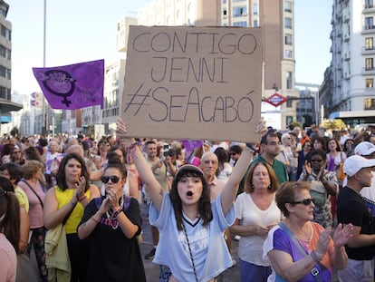 Demonstration against Luis Rubiales on August 28 in the center of Madrid.