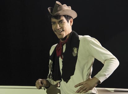 &Oacute;scar Jaenada, caracterizado como Cantinflas.