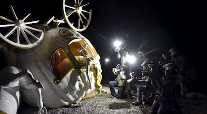 Una de las espectaculares instalaciones de Banksy en su Dismaland.