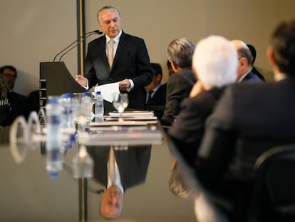 Temer, durante semin&aacute;rio em Bras&iacute;lia.