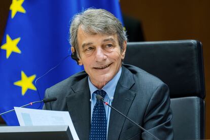David Sassoli, el pasado miércoles en el Parlamento Europeo, en Bruselas.