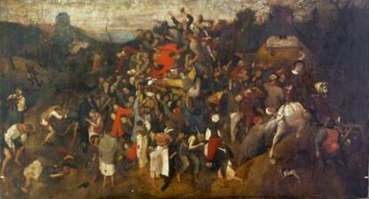 <i>El vino de la fiesta de San Martín,</i> la pintura de Pieter Bruegel <i>El Viejo</i> descubierta por el Museo del Prado.