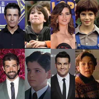 Juan José Ballesta, Clara Lago, Miguel Ángel Muñoz y Mario Casas, junto a las imágenes de sus tempranas apariciones en cine y televisión.
