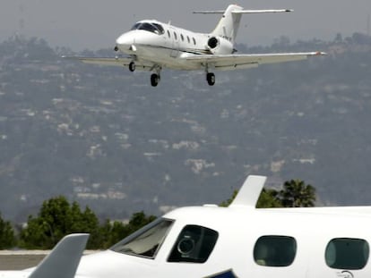 Private planes in Santa Monica (California).