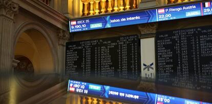 Interior de la Bolsa de Madrid. 