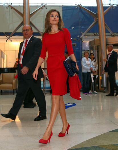 La princesa Letizia llega al hotel Hilton.