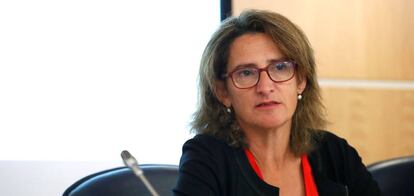 La ministra de Transición Ecológica, Teresa Ribera, en un acto de esta semana.