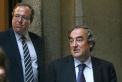 Los presidentes de CEOE, Juan Rosell (d), y de Cepyme, Jes&uacute;s Terciado, en una imagen de archivo.