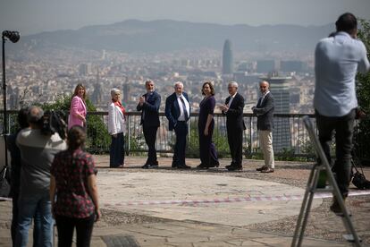 Los candidatos a la alcaldía de Barcelona han pasado parte de la mañana de esta jornada de reflexión posando en Montjüic para distintos medios, entre ellos, EL PAÍS.