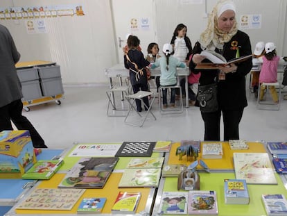 Libros de Idea&rsquo;s Box en el campo de refugiados de Jordania.