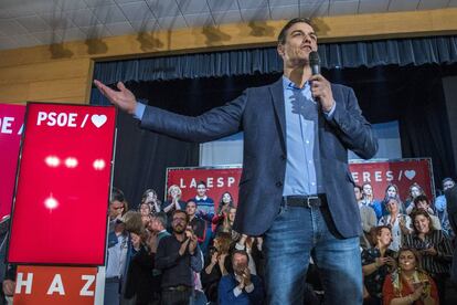 Pedro Sánchez, en el arranque de la campaña del PSOE.