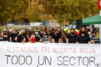 Pancarta de la movilización en Zaragoza