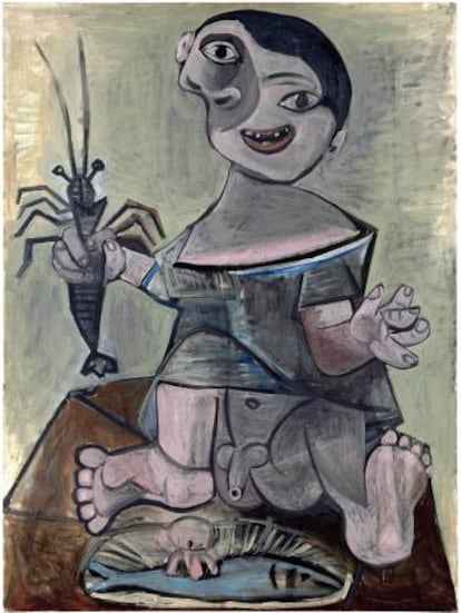 'Niño con langosta', pintado por Picasso en 1941.