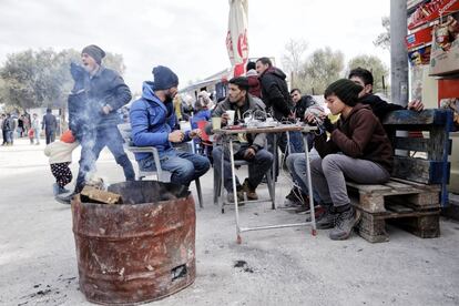 Campo temporal de refugiados de Kara Tepe en Mytilini, Lesbos, Grecia. 