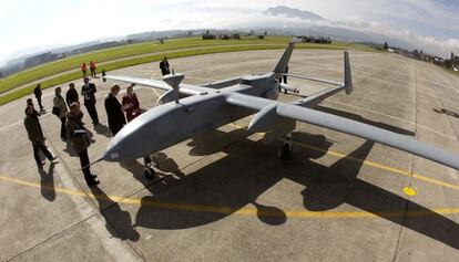 Un drone de Israel Aero Space Industries, modelo Herón, en una foto de 2012.