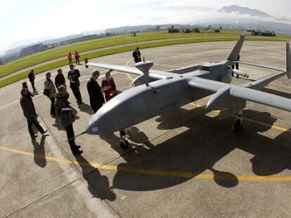 Un drone de Israel Aero Space Industries, modelo Herón, en una foto de 2012.