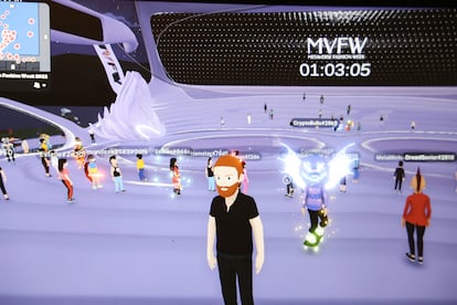 General view of the Metaverse Fashion Week, a fashion contest held last week in the virtual world of Decentraland.