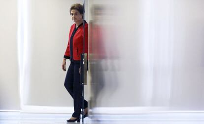 Dilma chega a cerim&ocirc;nia no Pal&aacute;cio do Planalto.