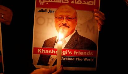 Manifestación en memoria de Jamal Khashoggi, en octubre en Estambul.