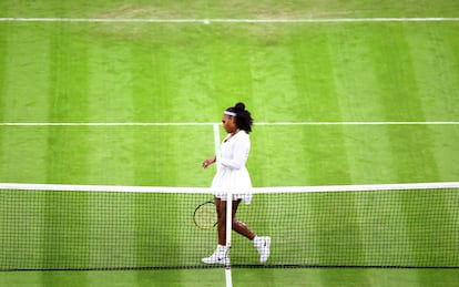 Serena Williams, durante el partido contra Tan en la central de Wimbledon.