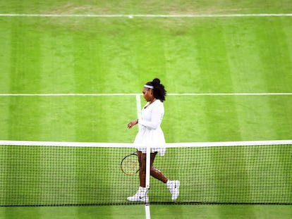 Serena Williams, durante el partido contra Tan en la central de Wimbledon.