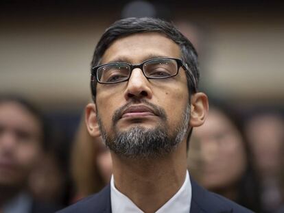 El consejero delegado de Google, Sundar Pichai, en el Congreso de EE UU.