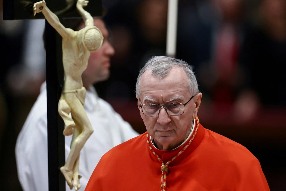 El secretario de Estado del Vaticano, el cardenal Pietro Parolin, en la basílica de San Pedro, el pasado 18 de abril. 