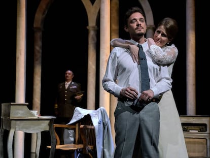 De izquierda a derecha, Marcos Le&oacute;n, Federico Aguado y Ana Varela, en una escena de &#039;La jud&iacute;a de Toledo&#039;.