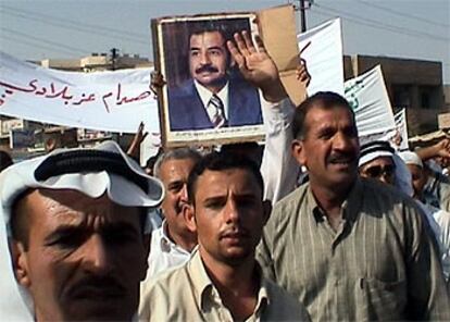 Habitantes de Baquba se manifestaron ayer en favor de la liberación de Sadam Husein.