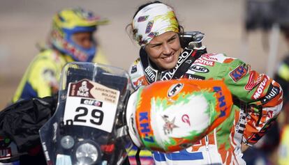 Laia Sanz, en el Dakar de 2015