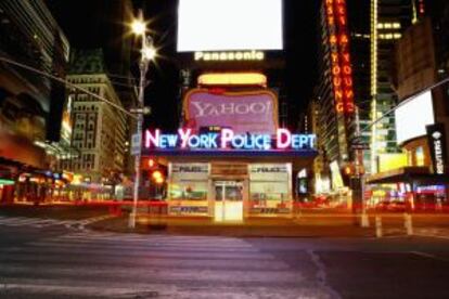 Comisaría de policía en Times Square, en Nueva York.