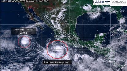 La tormenta Bud se intensificó a huracán categoría 1.