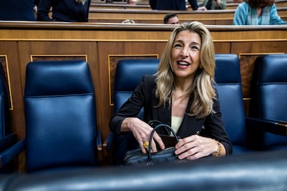 Yolanda Díaz, el 26 de febrero en el Congreso de los Diputados.