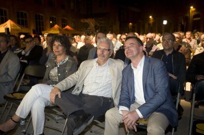 Jordi Bosch, a la derecha, y el juez Sanyiago Vidal, ayer en la apertura de la campaña de ERC.