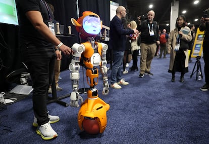 Miroka, a healthcare assistant robot, was presented on Monday by the company Enchanted Tools.