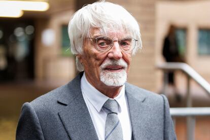 Ex-Formula One boss Bernie Ecclestone leaves Southwark Crown Court after admitting to fraud in London, Britain, October 12, 2023. REUTERS/Belinda Jiao