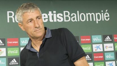 Setién, en su presentación como nuevo entrenador del Betis.