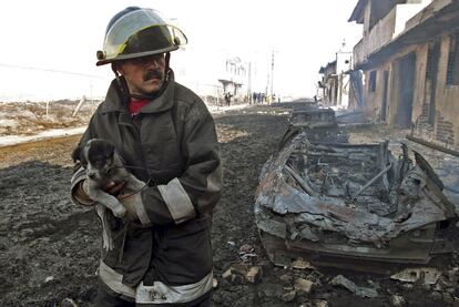 Una calle de San Martín Texmelucan, el pueblo mexicano afectado por la explosión.