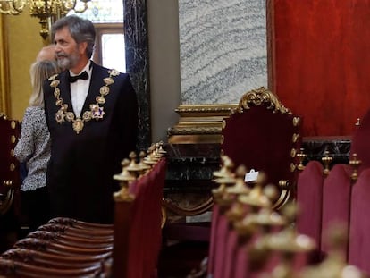 El presidente del Poder Judicial, Carlos Lesmes, el pasado 18 de junio en el Supremo.