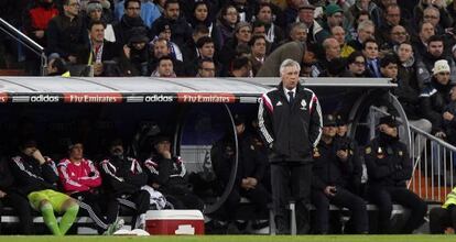 Carlo Ancelotti, anoche durante el partido contra el Atlético.