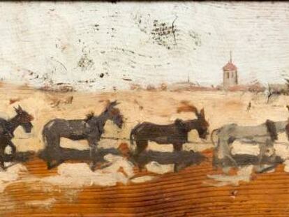 L&#039;obra &#039;Carro amb vuit mules de tir&#039;, (1889), de Ramon Casas.