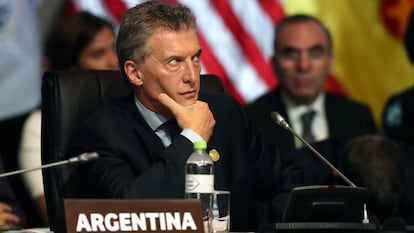 Mauricio Macri durante la Cumbre de las Americas celebrada en Lima el 14 de abril.