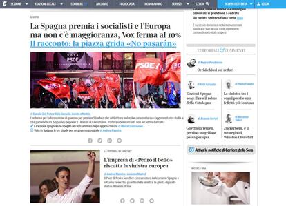 Cobertura del 'Corriere della Sera'