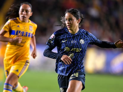 Scarlett Camberos en un partido del América en noviembre de 2022 en Monterrey, México.