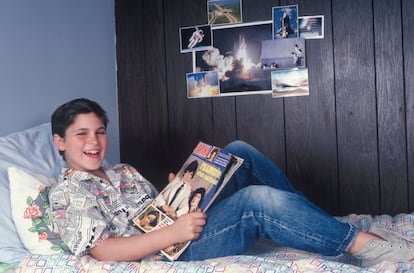 Joaquin Phoenix en su casa de Los Ángeles, California en 1985.