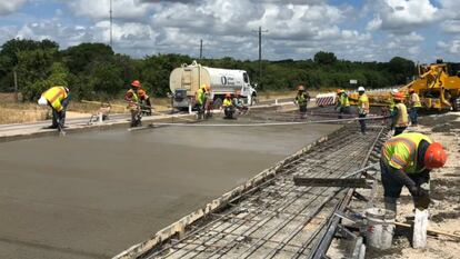 Obras en la IH-35E en Texas (EE UU) que ejecuta Sacyr.