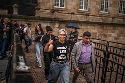 María Jose Pizarro a su llegada a la plaza Bolívar, previo al discurso de Gustavo Petro. 